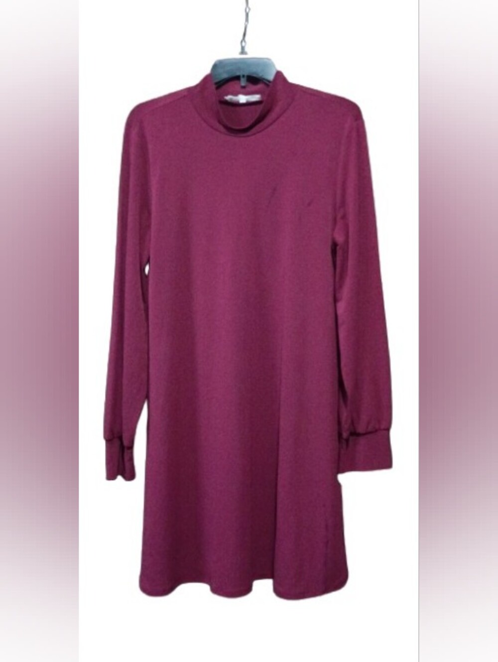BCBG Generation Burgundy Mock‑Neck Dress